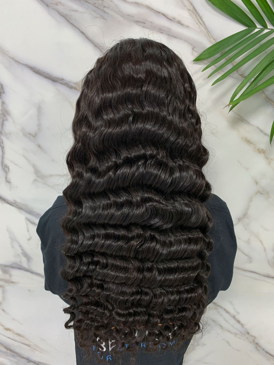 Virgin hair 20 Inch deep wave lace frontal Wig Human Hair, 200% density