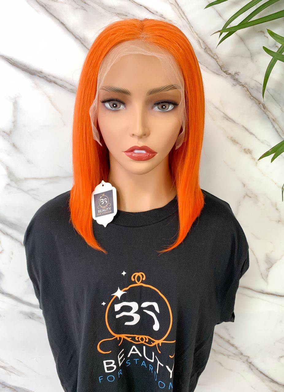 Orange Lace Frontal Bob 10inch13*4 Lace Frontal Wig